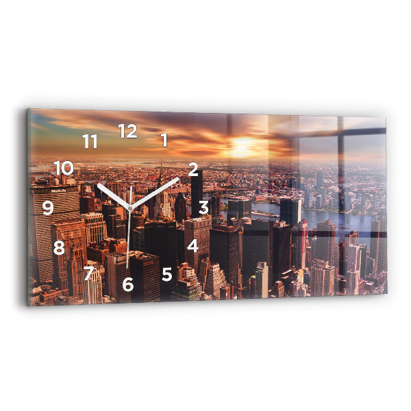 Horizontal wall clock Panorama of the city west