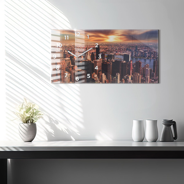 Horizontal wall clock Panorama of the city west