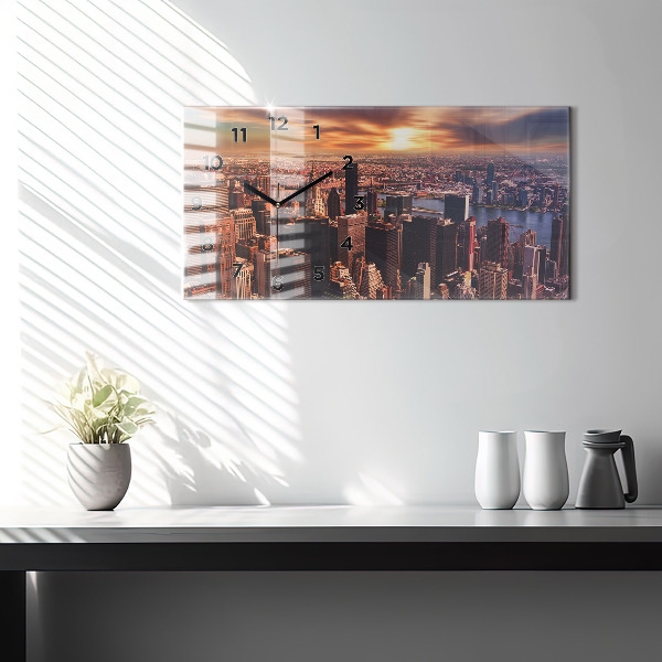 Horizontal wall clock Panorama of the city west