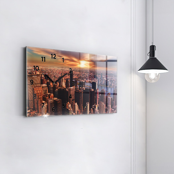 Horizontal wall clock Panorama of the city west