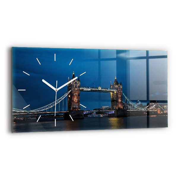 Horizontal wall clock Tower Bridge London at night