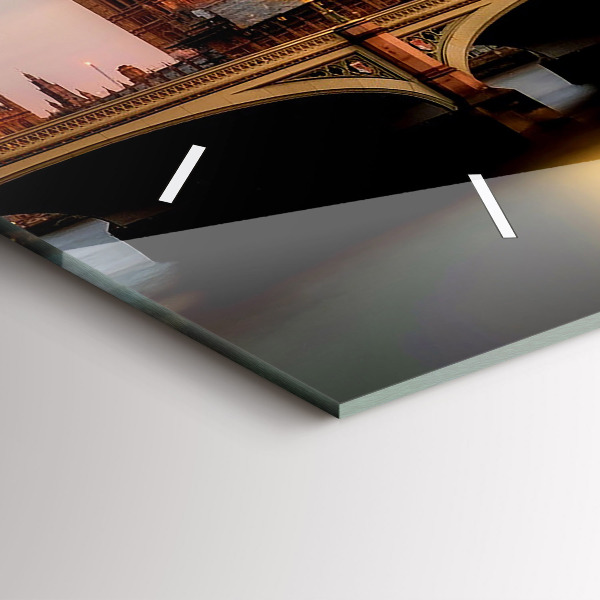 Horizontal wall clock Big Ben London panorama