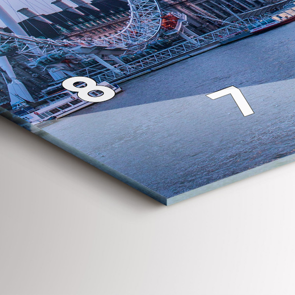 Horizontal wall clock London Eye city panorama