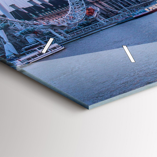 Horizontal wall clock London Eye city panorama