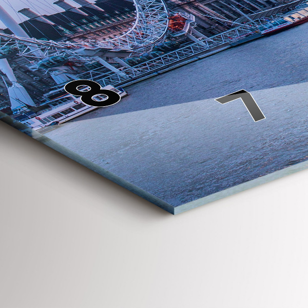 Horizontal wall clock London Eye city panorama