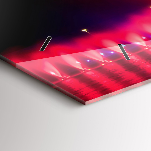 Horizontal wall clock Wroclaw Fountain at Night