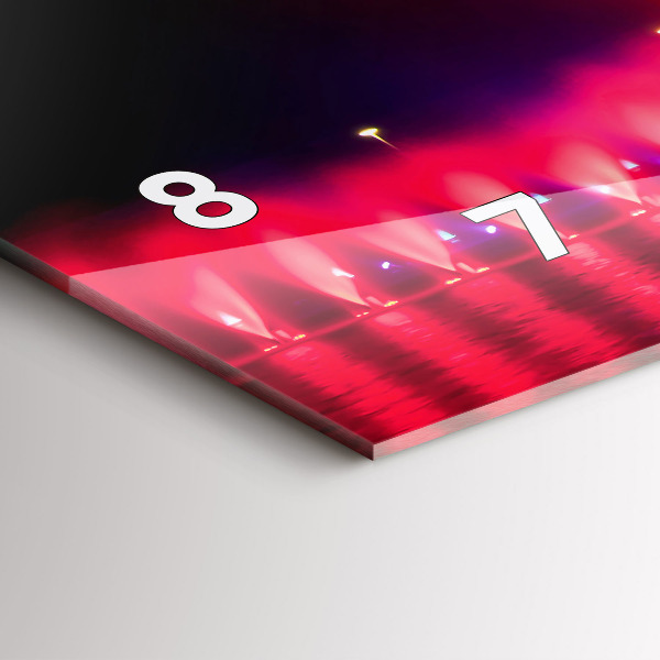 Horizontal wall clock Wroclaw Fountain at Night