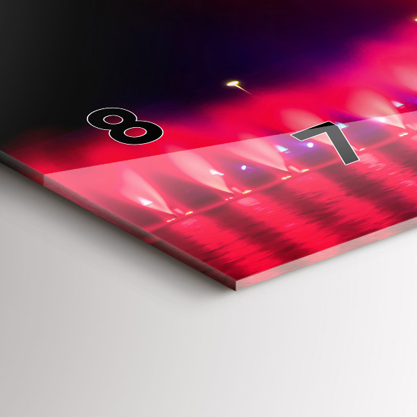 Horizontal wall clock Wroclaw Fountain at Night