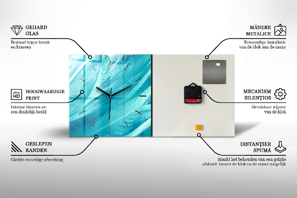 Horizontal wall clock Poznan panorama graphics