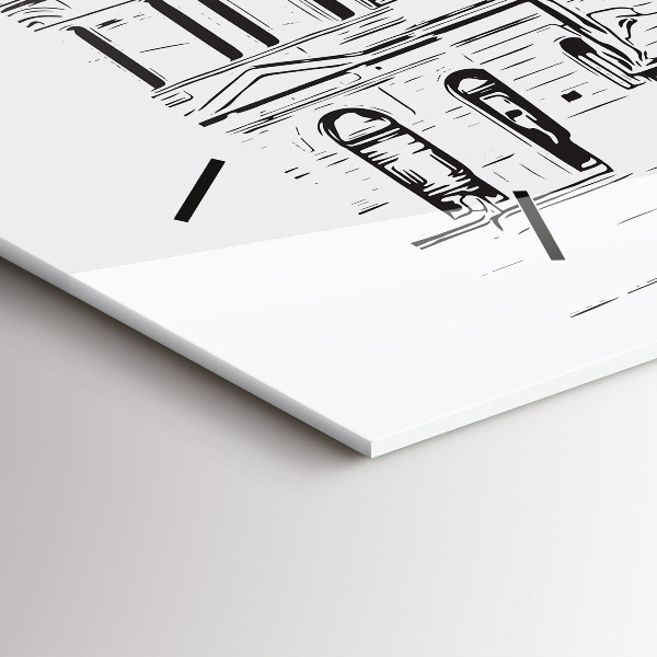 Horizontal wall clock Illustration of the city of Poznań