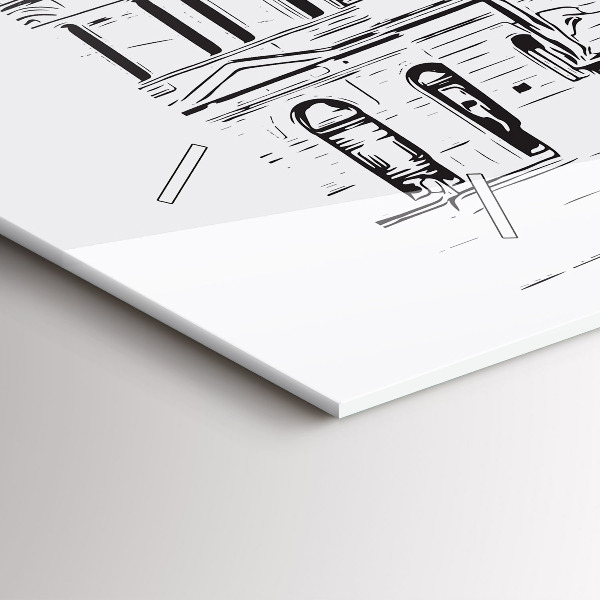 Horizontal wall clock Illustration of the city of Poznań