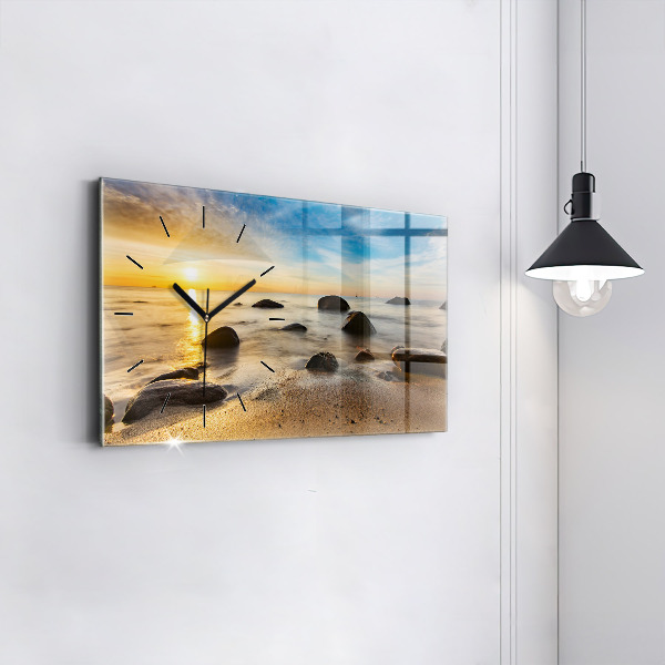 Horizontal wall clock Sunrise Baltic Sea