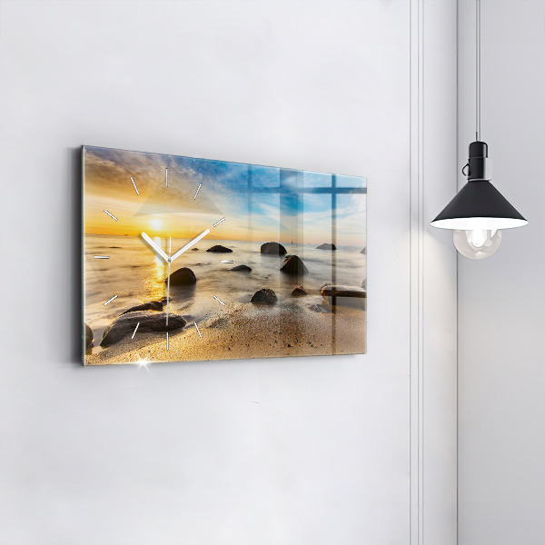 Horizontal wall clock Sunrise Baltic Sea