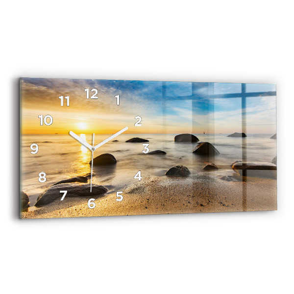 Horizontal wall clock Sunrise Baltic Sea