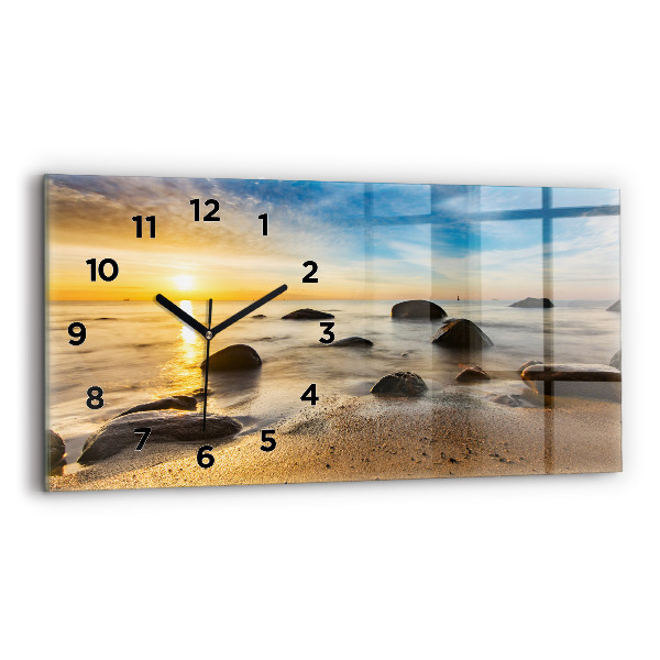 Horizontal wall clock Sunrise Baltic Sea