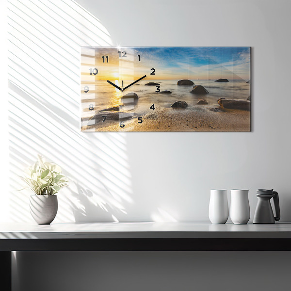 Horizontal wall clock Sunrise Baltic Sea