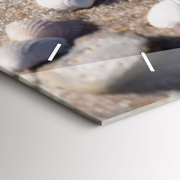 Horizontal wall clock Seashells on the beach