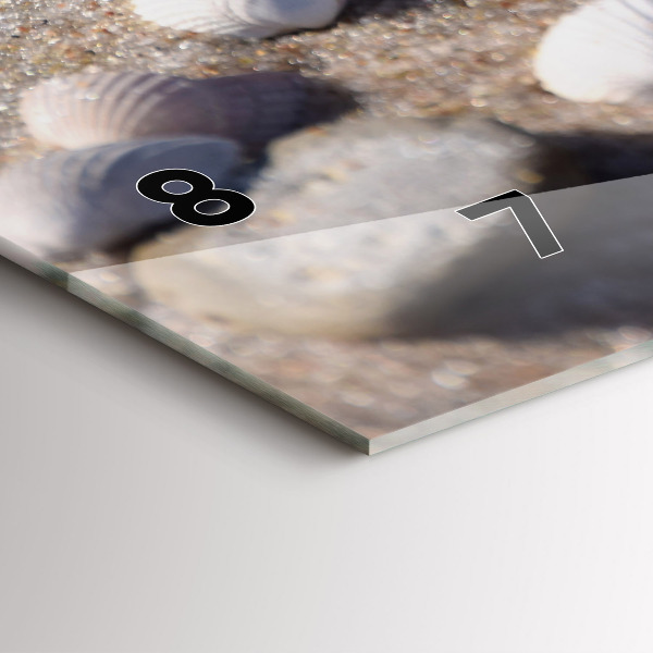 Horizontal wall clock Seashells on the beach