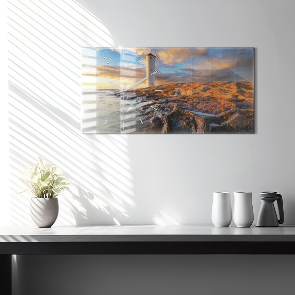 Horizontal wall clock The Lighthouse and the Baltic Sea