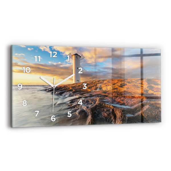 Horizontal wall clock The Lighthouse and the Baltic Sea