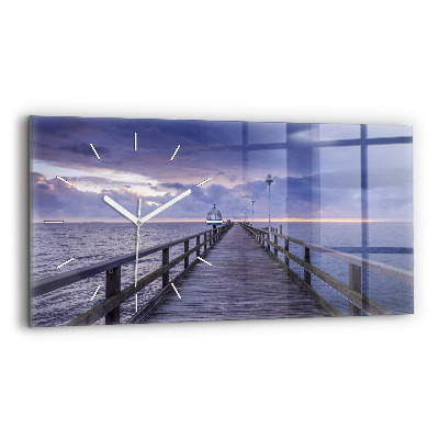 Horizontal wall clock Pier on the Baltic Sea