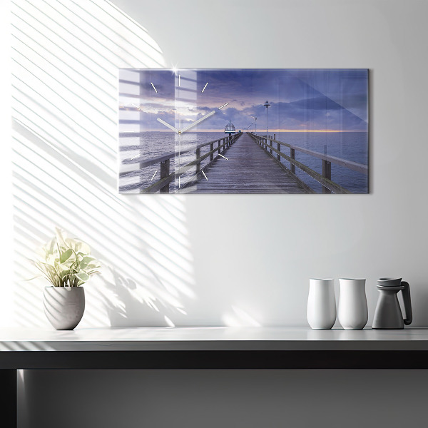 Horizontal wall clock Pier on the Baltic Sea