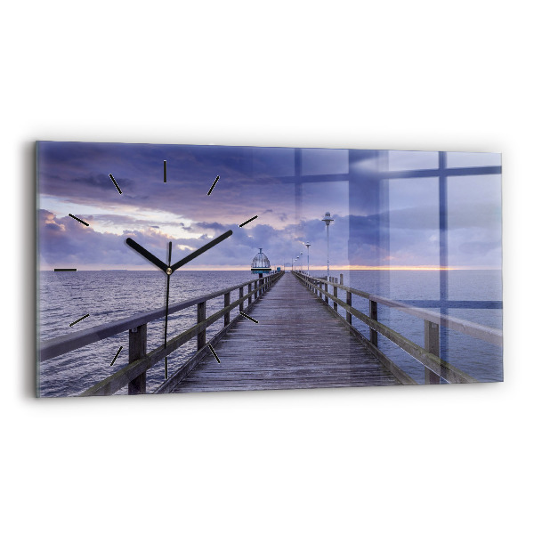 Horizontal wall clock Pier on the Baltic Sea