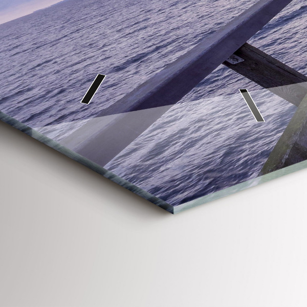 Horizontal wall clock Pier on the Baltic Sea