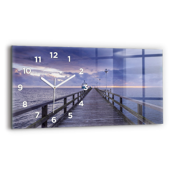 Horizontal wall clock Pier on the Baltic Sea