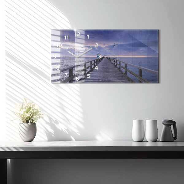 Horizontal wall clock Pier on the Baltic Sea