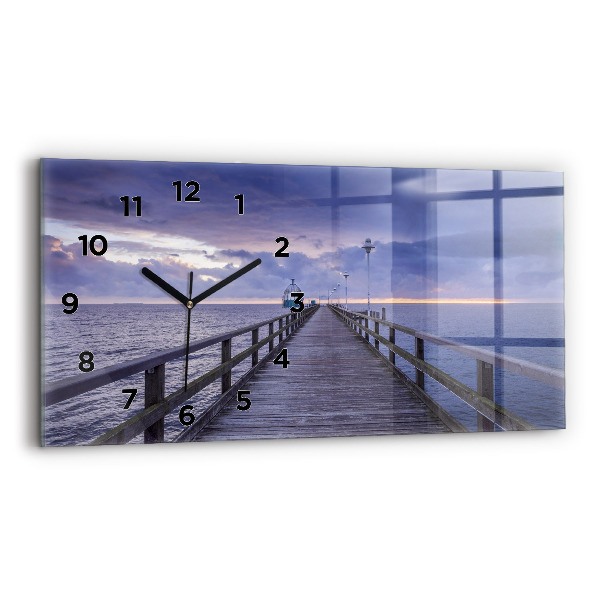 Horizontal wall clock Pier on the Baltic Sea