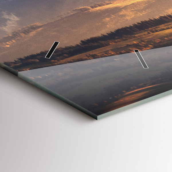 Horizontal wall clock Tatra Mountains in winter mountain panorama