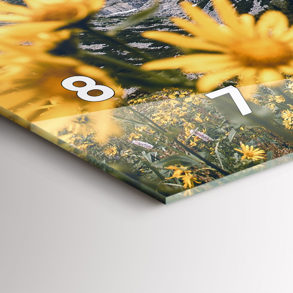 Horizontal wall clock Meadow flowers in the mountains