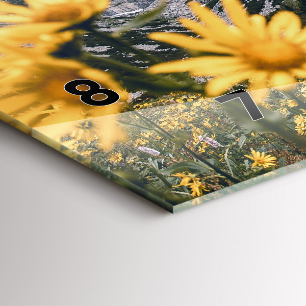 Horizontal wall clock Meadow flowers in the mountains