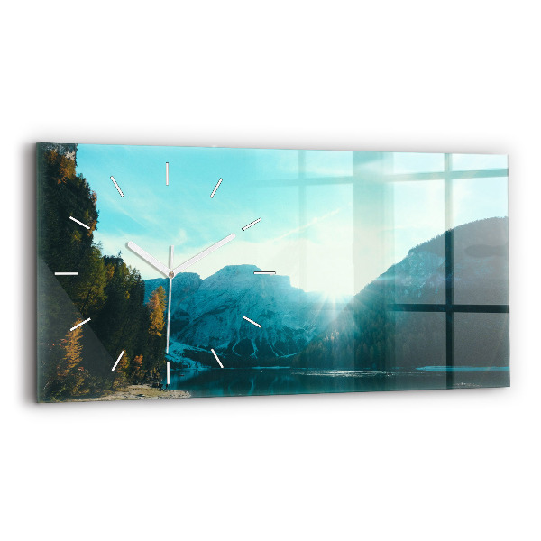 Horizontal wall clock Mountain and river in Poland