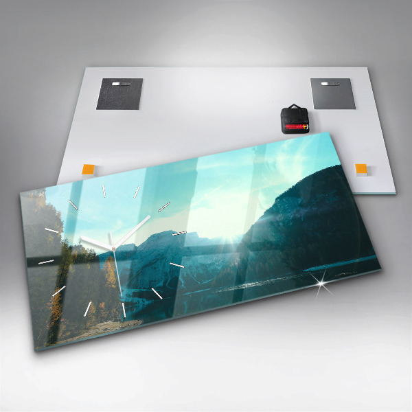 Horizontal wall clock Mountain and river in Poland