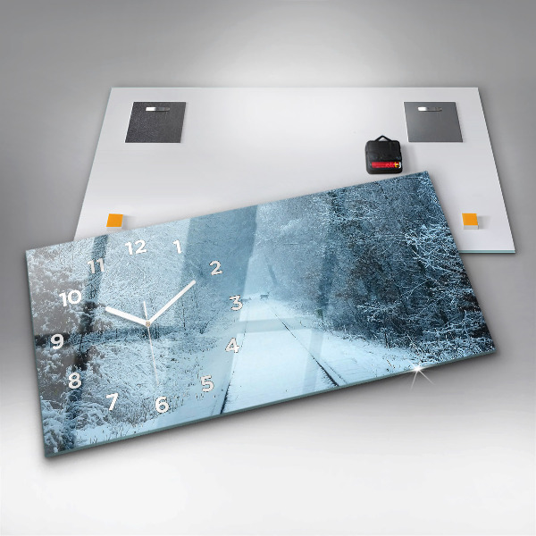 Horizontal wall clock Deer on the tracks