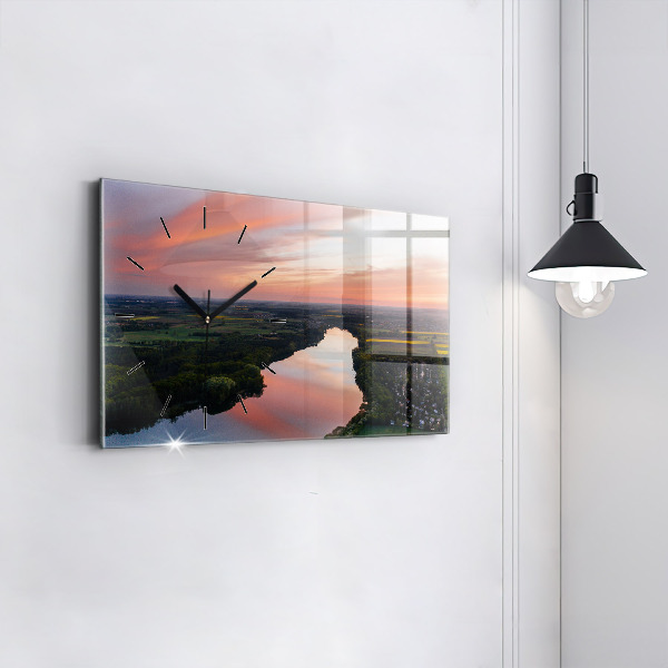 Horizontal wall clock Aerial View of the Lake