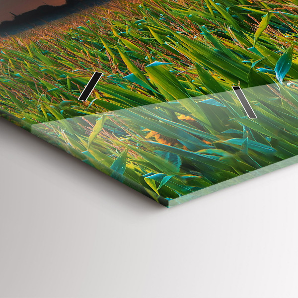 Horizontal wall clock Sunflowers in the meadow