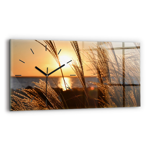 Horizontal wall clock Wheat In The Golden Hour