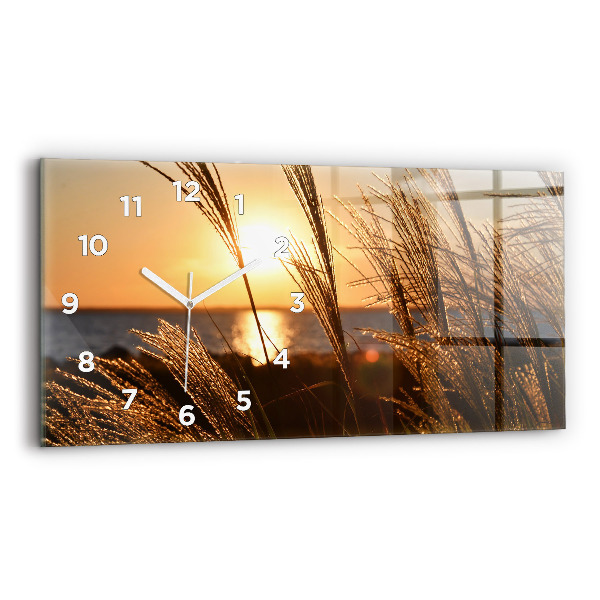 Horizontal wall clock Wheat In The Golden Hour