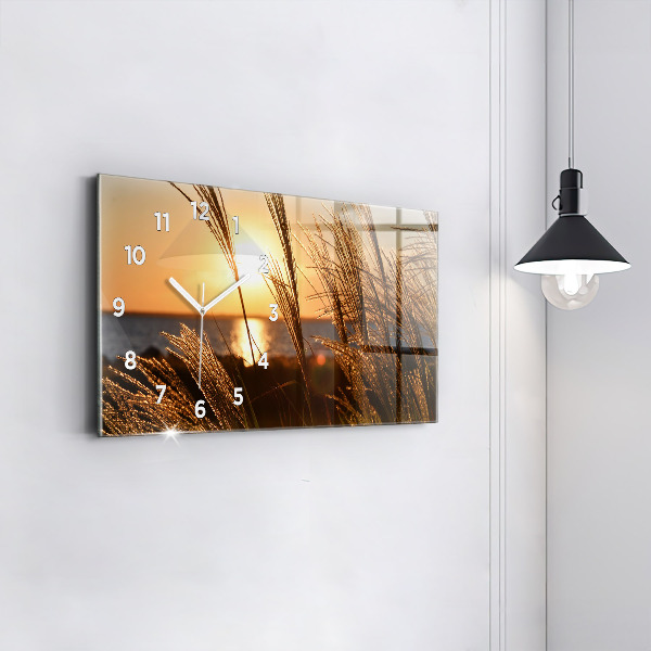 Horizontal wall clock Wheat In The Golden Hour
