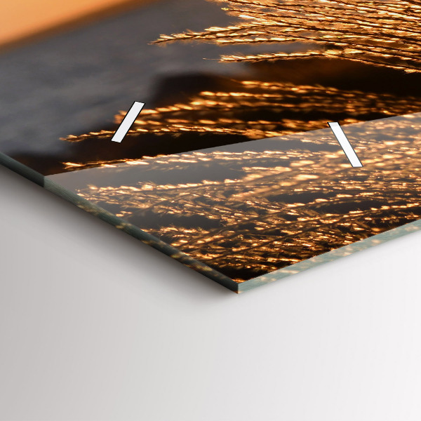 Horizontal wall clock Wheat In The Golden Hour