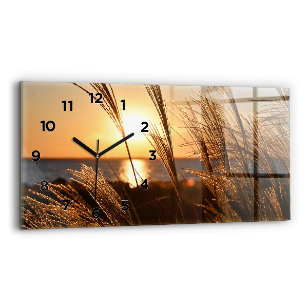 Horizontal wall clock Wheat In The Golden Hour
