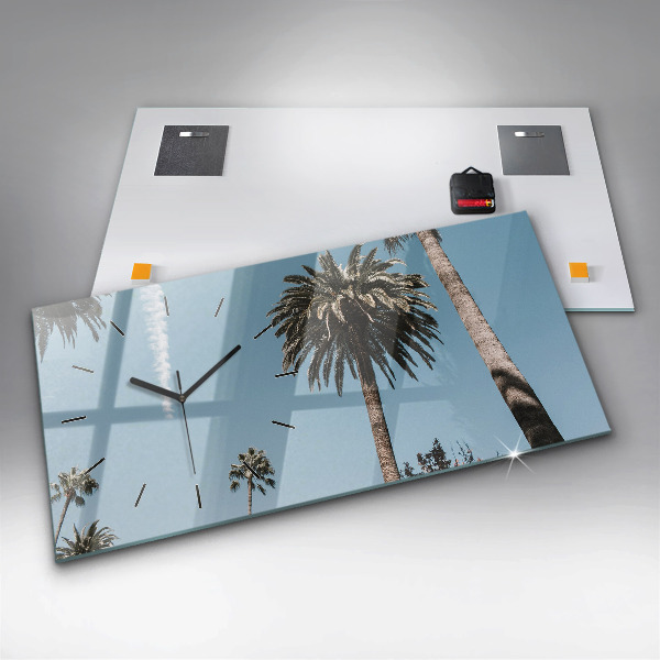 Horizontal wall clock Palm trees in Los Angeles