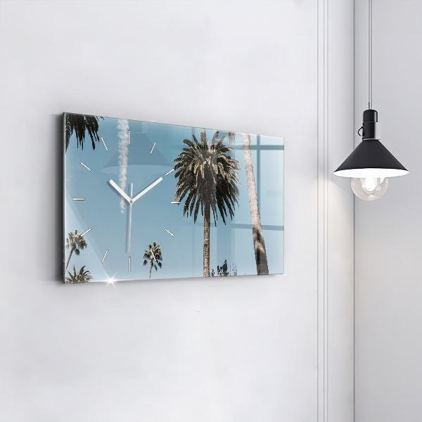 Horizontal wall clock Palm trees in Los Angeles