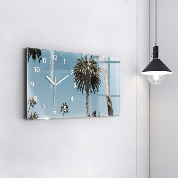 Horizontal wall clock Palm trees in Los Angeles