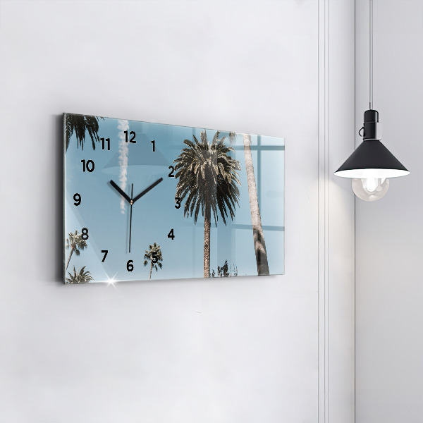 Horizontal wall clock Palm trees in Los Angeles