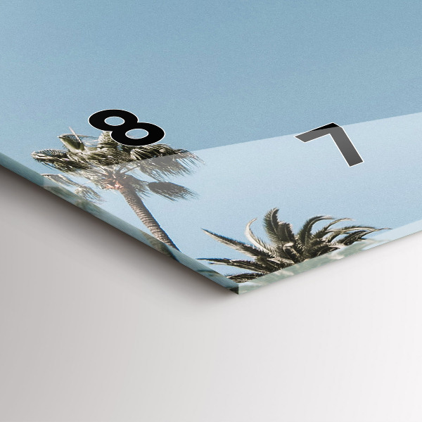 Horizontal wall clock Palm trees in Los Angeles