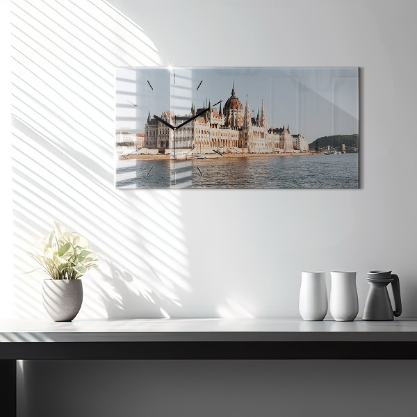 Horizontal wall clock Parliament in Budapest